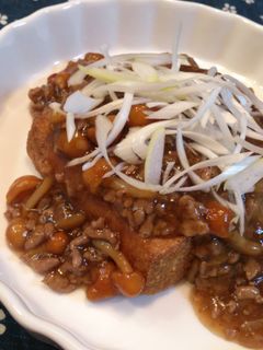 ♪厚揚げのナメコそぼろあん♪-レシピのメイン写真