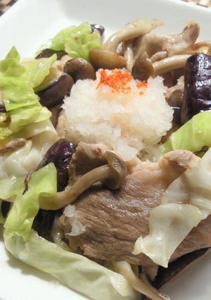 豚肉おろしキノコと茄子のポン酢かけ-レシピのメイン写真