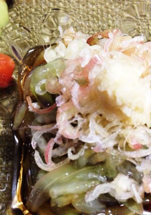 夏にナスのそう麺風みょうがたっぷり♪-レシピのメイン写真