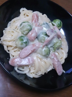 芽キャベツのクリームパスタ-レシピのメイン写真
