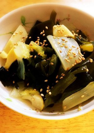 白菜、たけのこ、わかめのおすまし風煮-レシピのメイン写真