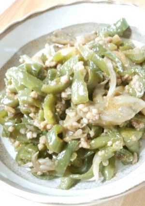 ピーマンと舞茸の甘辛肉みそ煮-レシピのメイン写真