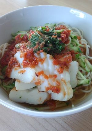 暑い日に！梅つゆでさっぱりそうめん-レシピのメイン写真