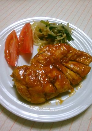 安く美味しく☆鶏むね肉でやわらかトンテキ-レシピのメイン写真