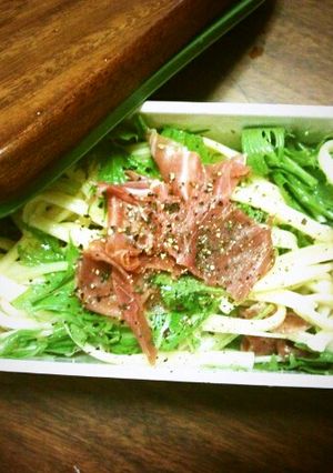 夏の大人弁当に♪生ハムと水菜の冷製パスタ-レシピのメイン写真