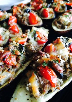 肉詰めナスとトマトのチーズ焼き-レシピのメイン写真