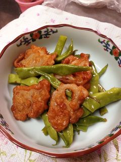インゲンとハス揚げの煮物-レシピのメイン写真