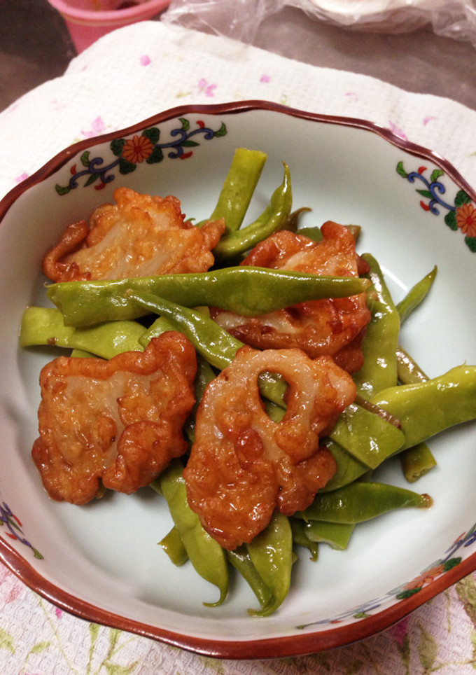 インゲンとハス揚げの煮物-レシピのメイン写真