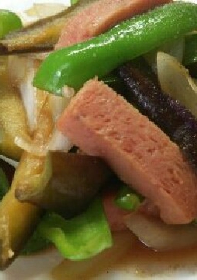 簡単、スパムと夏野菜の炒めもの-レシピのメイン写真