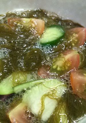 夏野菜入りもずく酢-レシピのメイン写真