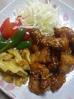 黒酢の酢豚と温野菜-レシピのメイン写真