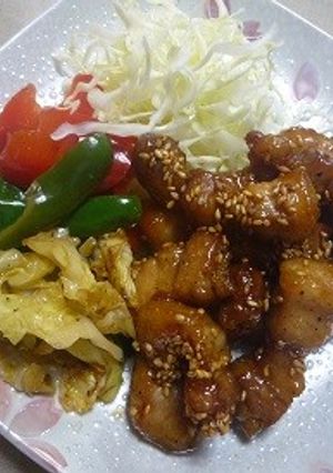 黒酢の酢豚と温野菜-レシピのメイン写真