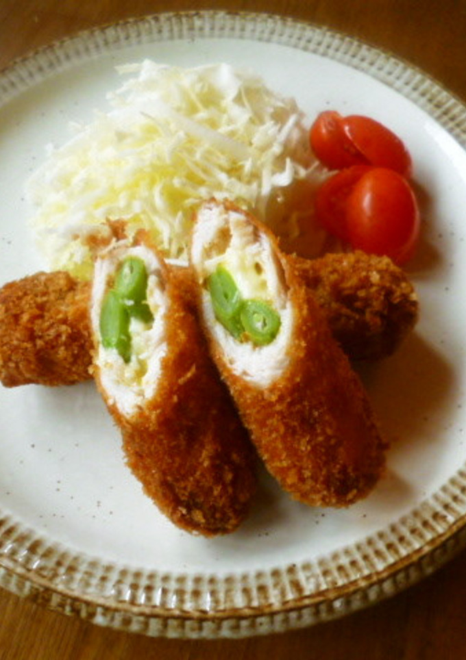 いんげんとチーズのささみロールカツ♪-レシピのメイン写真