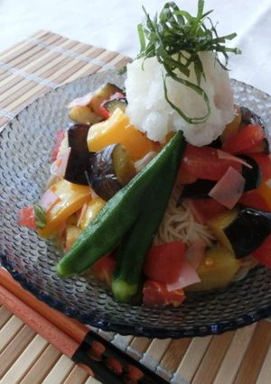 彩り夏野菜のイタリアン風ぶっかけそうめん-レシピのメイン写真