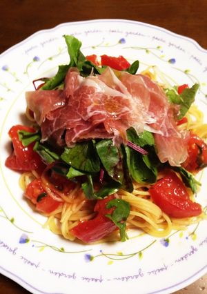 トマトと生ハムの冷製パスタ^_^-レシピのメイン写真