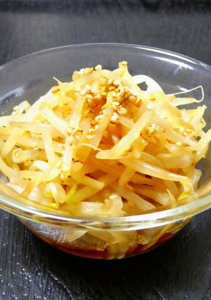 レンジで節約おかず！もやしのめんつゆ和え-レシピのメイン写真