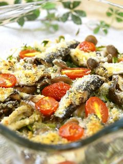 豆苗とオイルサーディンのオーブン焼き♪-レシピのメイン写真