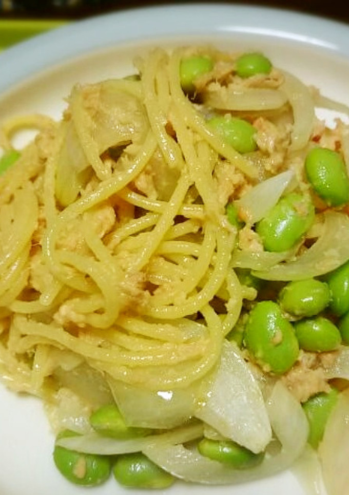 鮭フレークと枝豆のマヨパスタ-レシピのメイン写真