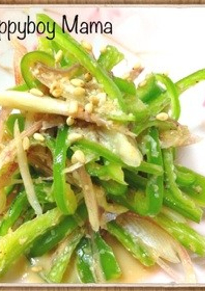 切って5分！ピーマンとミョウガの胡麻和え-レシピのメイン写真