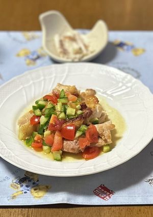 鶏もも肉♡カラフル夏野菜ソース-レシピのメイン写真
