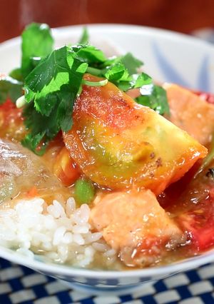 トマトとサケの冷汁-レシピのメイン写真