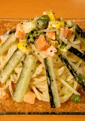 塩レモンで爽やかスパサラ！-レシピのメイン写真