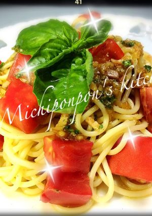 トマトとバジルの冷製パスタ♡ドレッシング-レシピのメイン写真