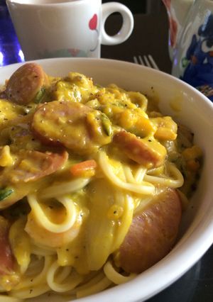 簡単かぼちゃクリームパスタ-レシピのメイン写真