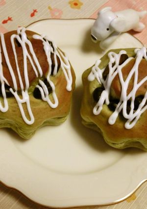 トリーノ型☆貝みたいクルクル抹茶黒豆パン-レシピのメイン写真