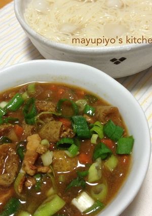夏にオススメ！簡単♪冷しカレーのつけ素麺-レシピのメイン写真