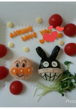 アンパンマンバイキンマン　キャラプレート-レシピのメイン写真