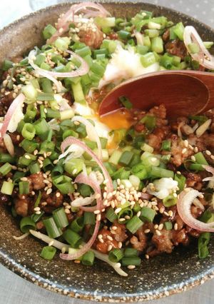 簡単ひき肉納豆丼-レシピのメイン写真