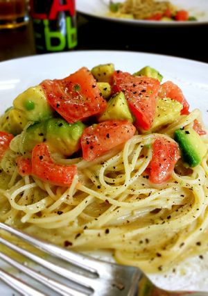トマトとアボカドの和風冷製パスタ♬*-レシピのメイン写真