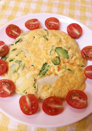 胡瓜と玉葱のオムレツ～粉チーズたっぷり～-レシピのメイン写真