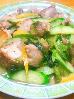 鶏肉とレタスの塩レモン炒め♪-レシピのメイン写真