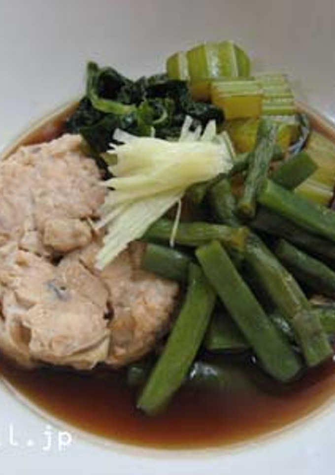 セロリといんげんと鮭缶の煮物-レシピのメイン写真