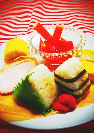 黒酢肉だんごで簡単おにぎりワンプレート-レシピのメイン写真