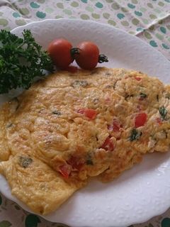 朝御飯、トマトのオムレツ-レシピのメイン写真