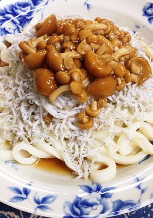 冷やしうどん！なめこしらすおろしのせ-レシピのメイン写真