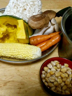 カボチャ、キノコ、コーンの重ね煮-レシピのメイン写真