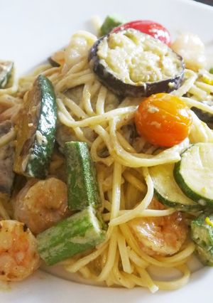 夏野菜で彩りパスタ　バーニャカウダ風-レシピのメイン写真