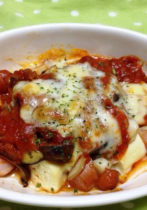 ヘルシー！ナスとキノコ豆腐ミートグラタン-レシピのメイン写真