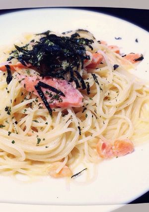 焼きシャケ入り♪和風なクリームパスタ☆-レシピのメイン写真