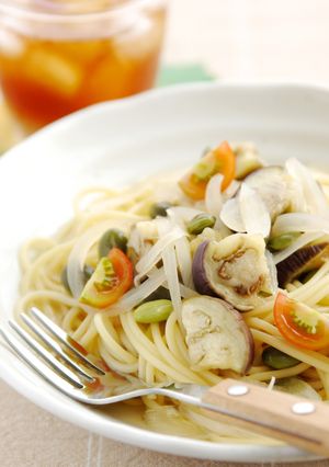 ちょっと和風に♪茄子の冷製パスタ-レシピのメイン写真