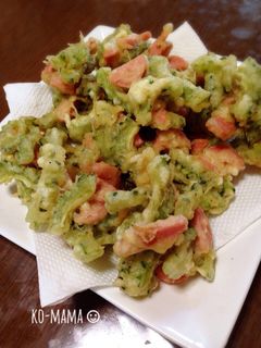 ゴーヤと魚肉ソーセージのかき揚げ-レシピのメイン写真