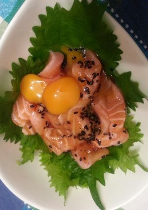 ノルウェーサーモンの簡単ユッケ風-レシピのメイン写真
