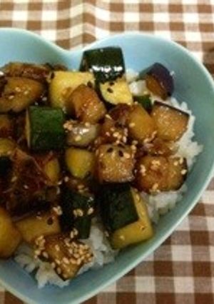 長なすとズッキーニの野菜丼-レシピのメイン写真