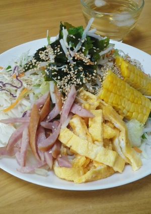 【涼】白だしで簡単♪ぶっかけサラダうどん-レシピのメイン写真