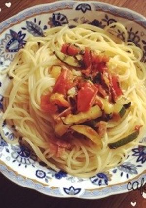 夏野菜たっぷりパスタ-レシピのメイン写真