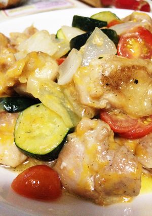 鶏肉と夏野菜ズッキーニのチーズ炒め-レシピのメイン写真